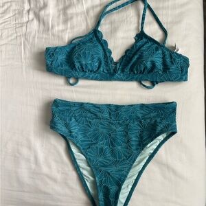 Teal Scallop Bikini Set